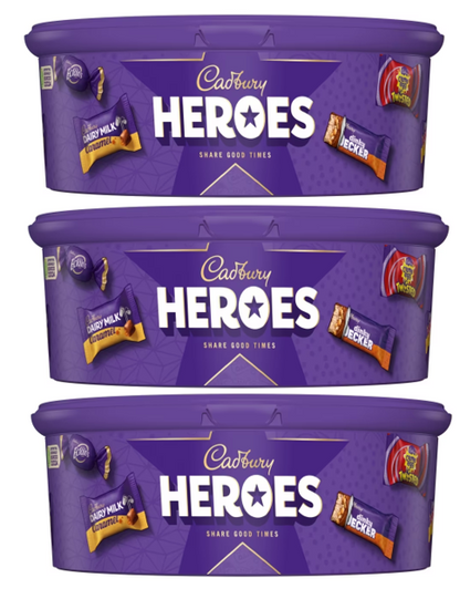 Cadbury Dairy Milk Heroes Tub, 550g | 3 x Tub Bundle