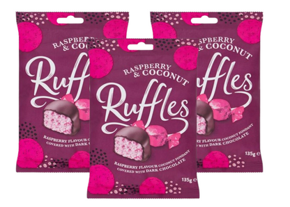 Ruffles Raspberry & Coconut 135g | 6 x Pack Bundle