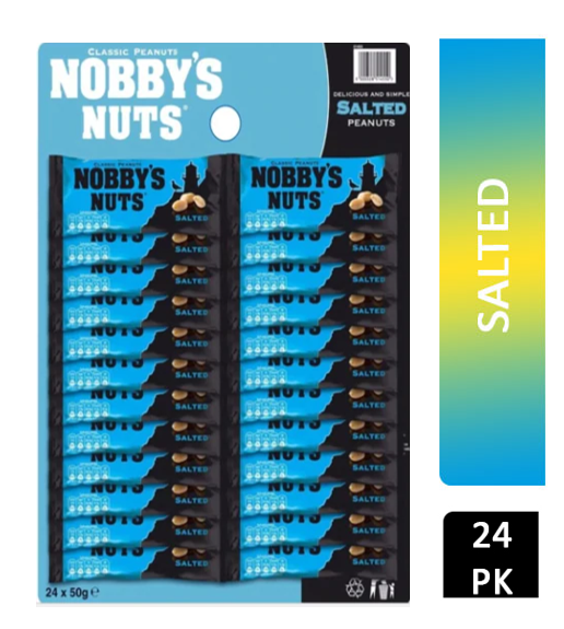 Nobby's Classic Salted Peanuts In Mega Pub Card 24 x 50g Packs