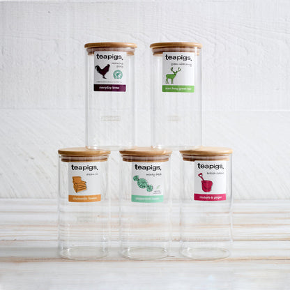 Teapigs mixed case glass storage jar bundle {6 Jar Pack}