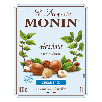 Monin Sugar Free Hazelnut Coffee Syrup 1 litre (Plastic Bottle)