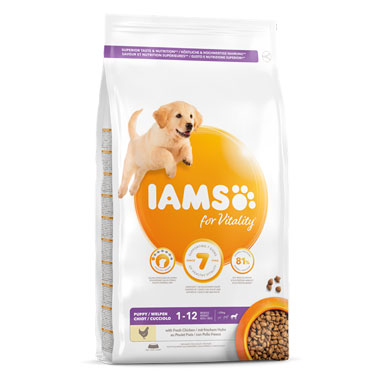 IAMS for Vitality Large Puppy Dog Food Fresh Chicken 12kg
