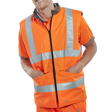 Beeswift Reversible Hi Vis Orange Bodywarmer {All Sizes} - UK BUSINESS SUPPLIES