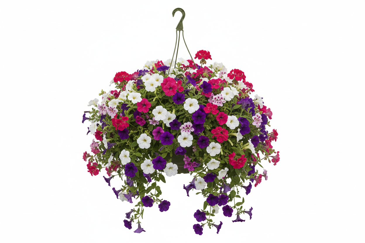 Fixtures White Garden Hanging Basket 25cm x 16cm