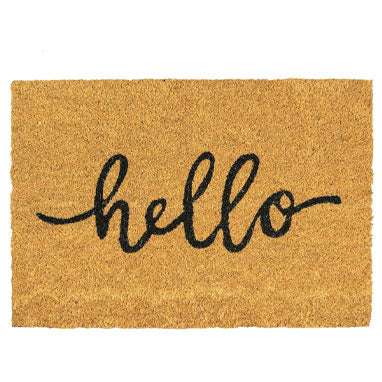 Fixtures "Hello" 33.5cm x 60cm PVC Backed Coir Door Mat