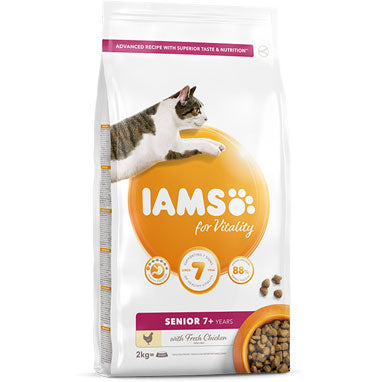 IAMS for Vitality Senior Dry Cat Food Fresh Chicken 2kg