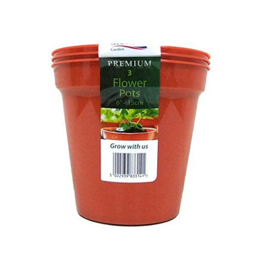Stewart Flower Pots Pack 3 x 6" {15cm} Set