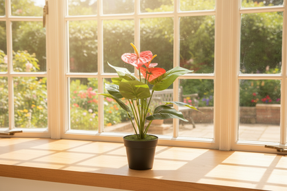 Fixtures Artificial Green & Red Leaves Plant 40cm