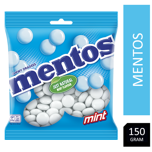 Mentos Mint Sweets Bag 150g (4 Pack Bundle)