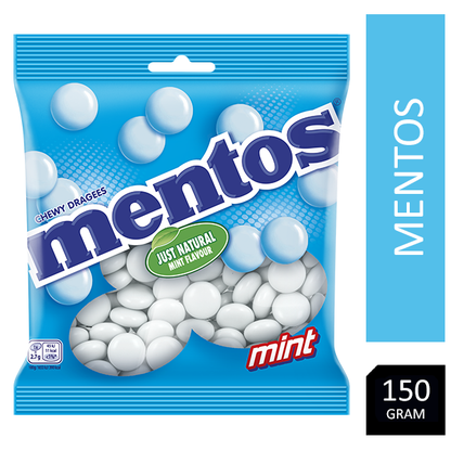 Mentos Mint Sweets Bag 150g (4 Pack Bundle)