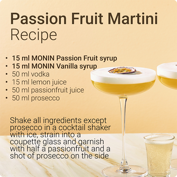 MONIN Passion Fruit Cocktail Syrup 700ml (Glass) Discounted Pump Offer
