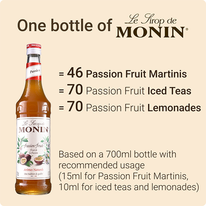 MONIN Passion Fruit Cocktail Syrup 700ml (Glass) Discounted Pump Offer