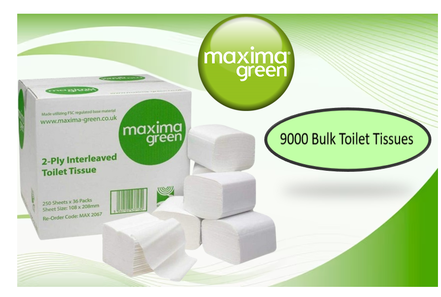 Maxima Bulk Pack Toilet Tissue 2-Ply 300 Sheets White (Pack of 30)