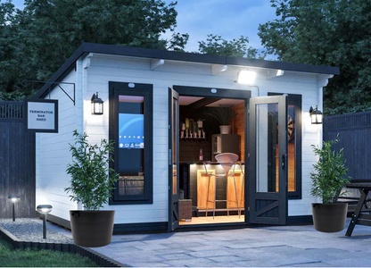 Strata Indoor or Outdoor Blacksmith Patio Planter 35cm , Black Wide Planters