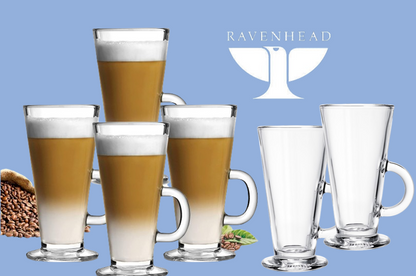 Ravenhead Entertain Latte / Hot Chocolate Mugs 26cl/9oz | 8 Pack Bundle