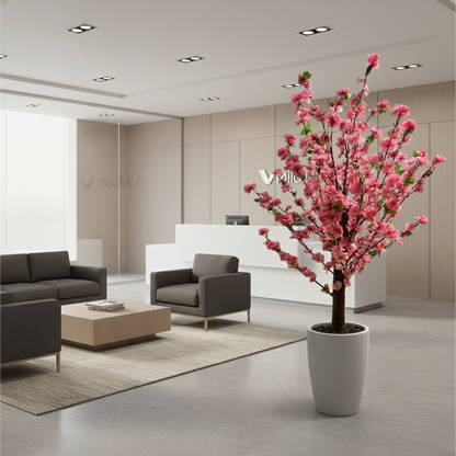 Fixtures Artificial Pink Peach Tree 95cm