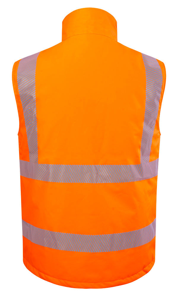 Mens Bodywarmer Fluorescent Orange ALL SIZES