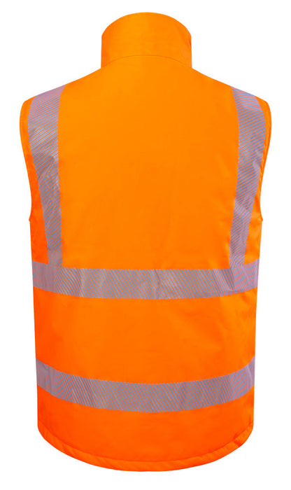 Mens Bodywarmer Fluorescent Orange ALL SIZES