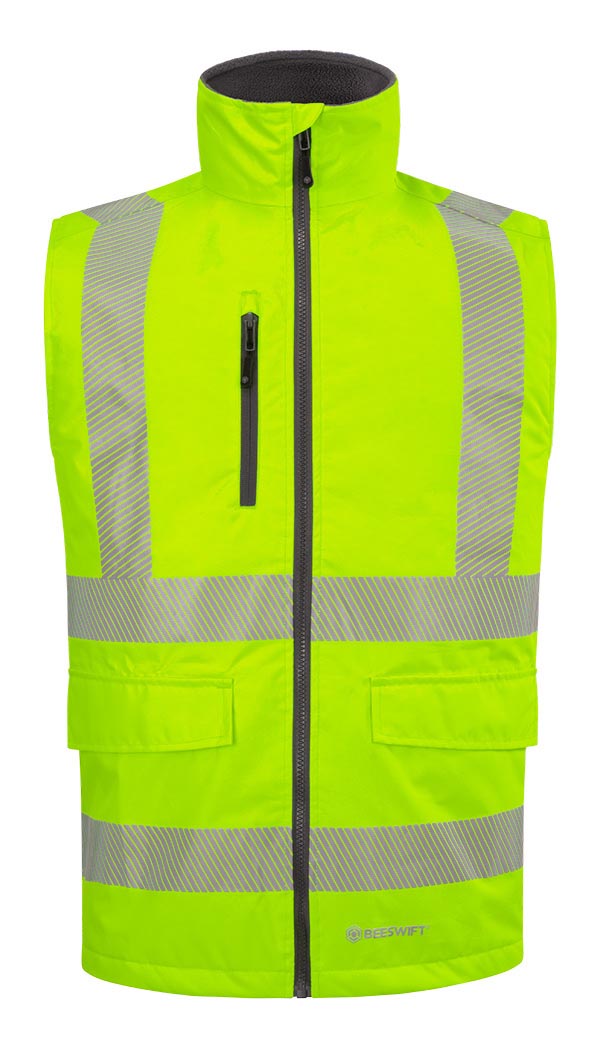 Mens Bodywarmer Fluorescent Yellow ALL SIZES