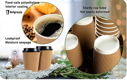 Belgravia 25cl/8oz Kraft Ripple Cup 500's