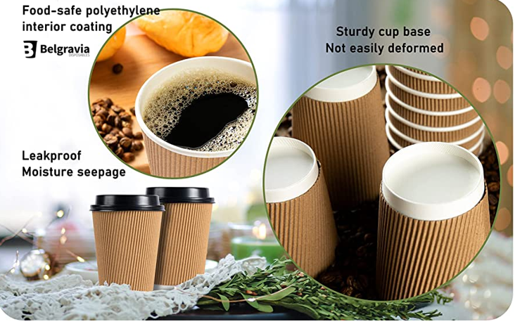 Belgravia 25cl/8oz Kraft Ripple Cup