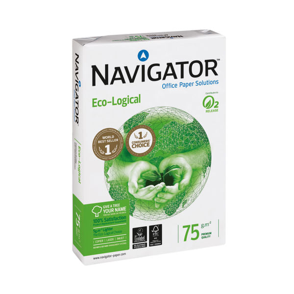 Navigator Eco-Logical Paper A4 75gsm White Ream {500 Sheets}