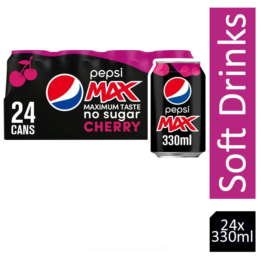 Pepsi Max No Sugar Cherry Cans 24 x 330ml