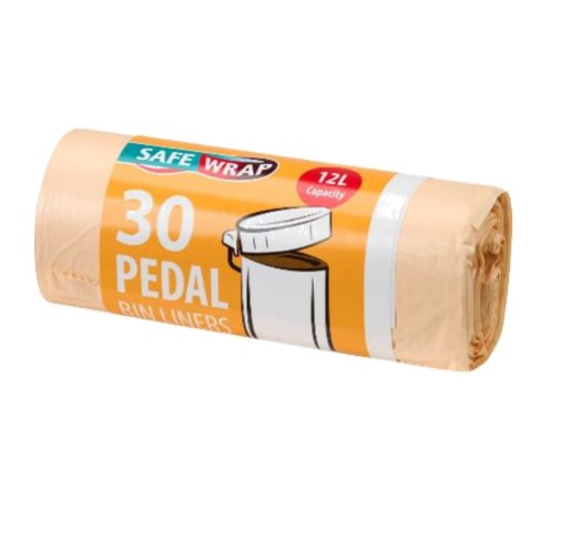 Safewrap White Peddle Bin Liners Size C 12 Litre Pack 30's