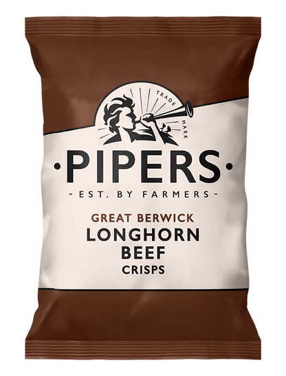 Pipers Gluten-Free Great Berwick Longhorn Beef Crisps Multi-Pack | 24 x 40g