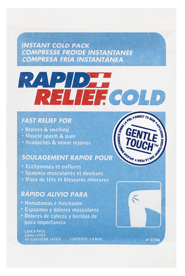 Rapid Relief Instant Cold Pack Small 4"X 6" White 6"