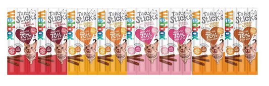 Webbox Cats Delight Tasty Sticks Chews Treats Variety Pack 12 x 6 (72 Sticks)