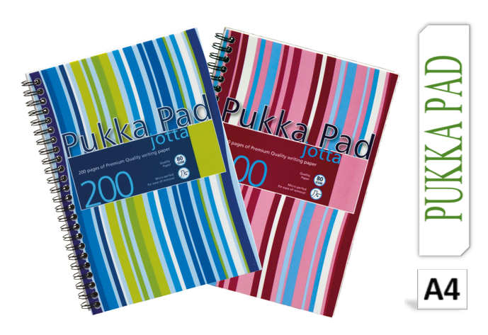 Pukka Pads Pink/Blue Stripes Jotta A4 Notebook {3 Pack}