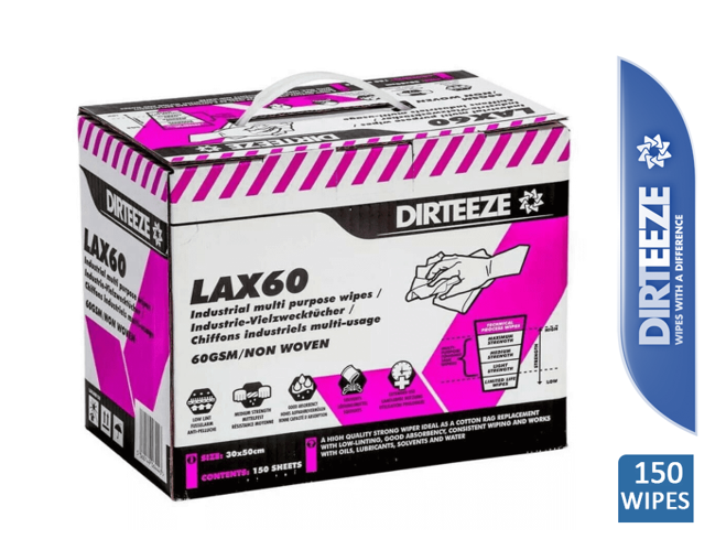 Dirteeze Industrial Multi Purpose Low Lint Wipes (Box of 150)