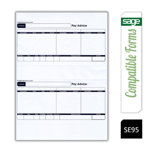 Sage (SE95) 1-Part Laser Pay Advice Forms Pack 1000's - UK BUSINESS SUPPLIES