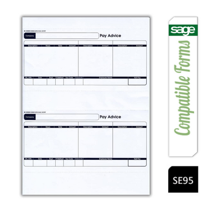 Sage (SE95) 1-Part Laser Pay Advice Forms Pack 1000's - UK BUSINESS SUPPLIES