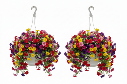 Fixtures White Garden Hanging Basket 25cm x 16cm