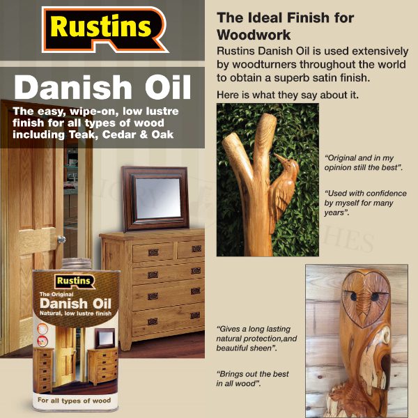 Rustins Original Danish Oil | Interior & Exterior | 5 Litre