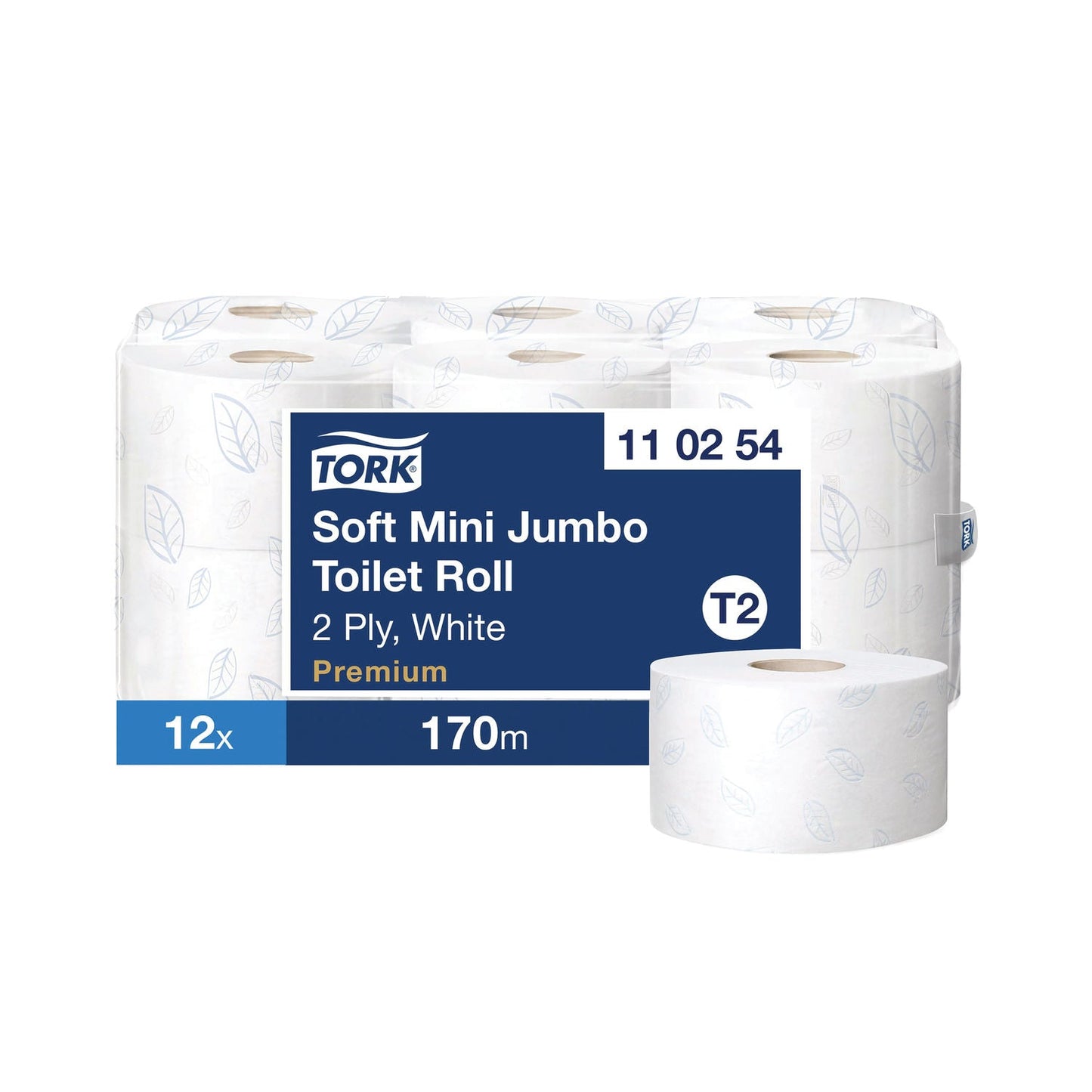 Tork T2 2 Ply Mini Jumbo Premium Toilet Roll Pack 12's {110254}
