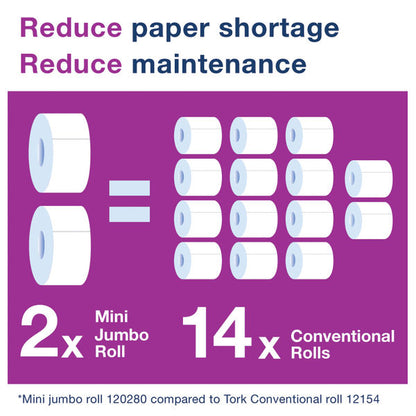 Tork T2 2 Ply Mini Jumbo Premium Toilet Roll Pack 12's {110254}