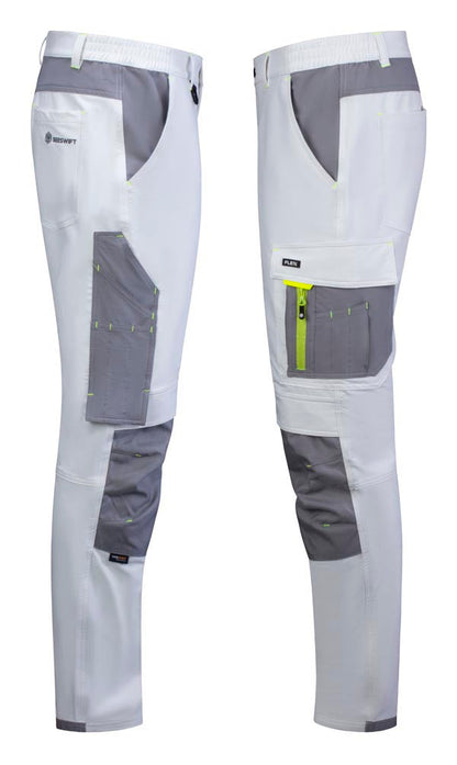 Flex Workwear Trouser Two-Tone Wh Gy ALL SIZES