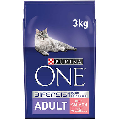 Purina ONE Adult Dry Cat Food Salmon & Wholegrain 4 x 3kg {Full Case Offer} - UK BUSINESS SUPPLIES