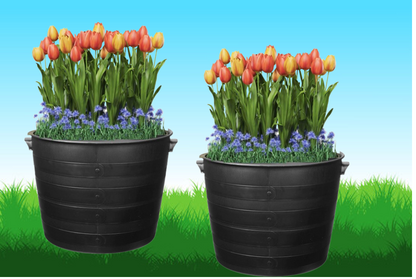 Strata Indoor or Outdoor Blacksmith Patio Planter 35cm , Black Wide Planters