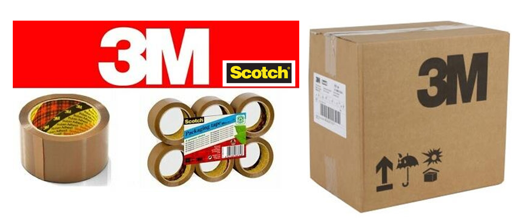 Scotch Packaging Tape Low Noise Brown/Buff 48mmx66m Pack 6 - 72 Roll's {Full Box}