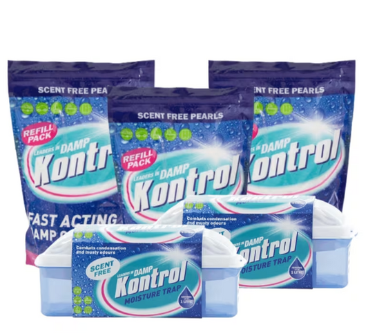 Streamline Moisture Trap & Refills Bundle | Scent Free | 2 x 1 Litre Capacity Device & 3 x 2.5kg Krystals| 5 Pack Bundle