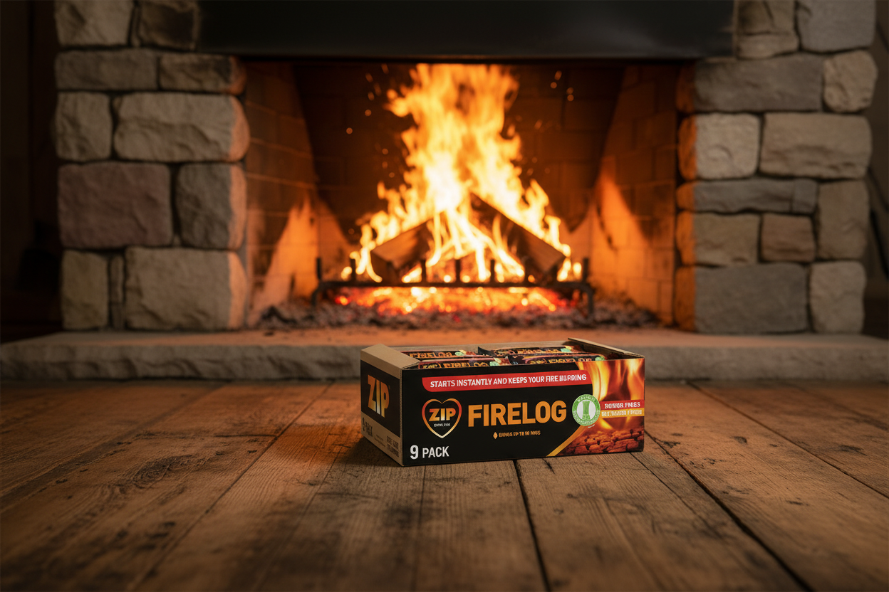 Zip Firelog | 100% Natural | Easy to Start | Upto 90m Per Log