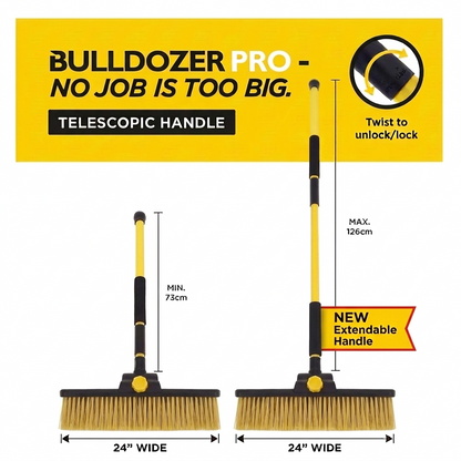 Bulldozer Heavy-duty Broom Clipped with Telescopic Handle 600mm (24in)