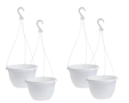 Fixtures White Garden Hanging Basket 25cm x 16cm
