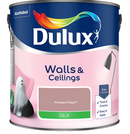 Dulux Pressed Petal Silk Wall & Ceiling Emulsion paint | 1 x 2.5L Tin