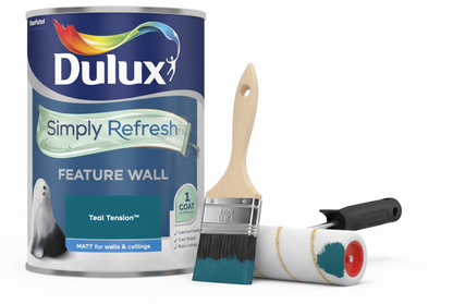 Dulux Simply Refresh Feature Wall Matt Emulsion Paint | Teal Tension | 1.25L.