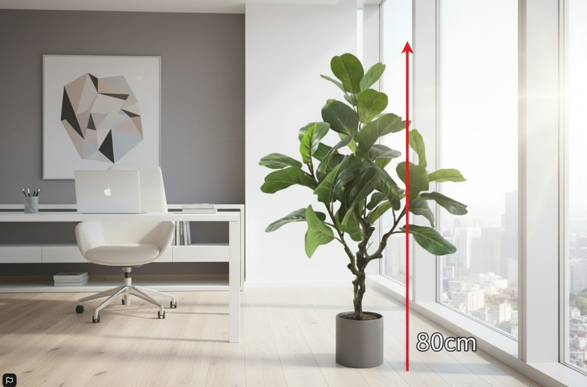 Fixtures Artificial Green Ficus Iyrata Tree 80cm